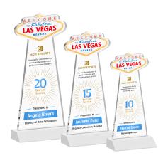 Las Vegas Full Color White Unique Crystal Award - Full Color Imprint