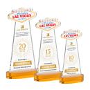 Las Vegas Full Color Amber on Alberton Base Unique Crystal Award