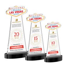 Las Vegas Full Color Black on Alberton Base Unique Crystal Award - Full Color Imprint