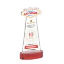 Las Vegas Full Color Red on Alberton Base Unique Crystal Award