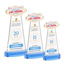 Las Vegas Full Color Sky Blue on Alberton Base Unique Crystal Award