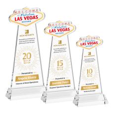 Las Vegas Full Color Clear on Hartford Base Unique Crystal Award - Full Color Imprint