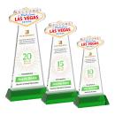 Las Vegas Full Color Green on Hartford Base Unique Crystal Award