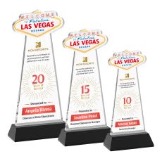 Las Vegas Full Color Black on Hartford Base Unique Crystal Award - Crystal Awards