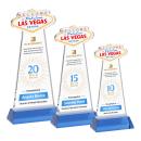 Las Vegas Full Color Sky Blue on Hartford Base Unique Crystal Award