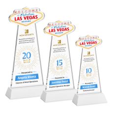 Las Vegas Full Color White on Hartford Base Unique Crystal Award - Full Color Imprint