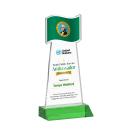 Flag Full Color Green Unique Crystal Award