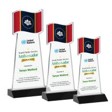 Flag Full Color Black Unique Crystal Award - Unique Awards