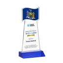 Flag Full Color Blue Unique Crystal Award