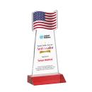 Flag Full Color Red Unique Crystal Award
