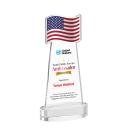 Flag Full Color Clear on Alberton Base Unique Crystal Award