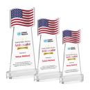 Flag Full Color Clear on Alberton Base Unique Crystal Award