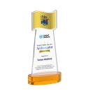 Flag Full Color Amber on Alberton Base Unique Crystal Award