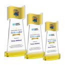 Flag Full Color Gold on Alberton Base Unique Crystal Award
