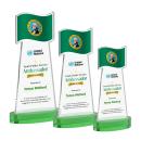 Flag Full Color Green on Alberton Base Unique Crystal Award
