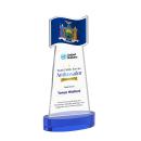 Flag Full Color Blue on Alberton Base Unique Crystal Award