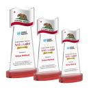 Flag Full Color Red on Alberton Base Unique Crystal Award