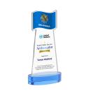 Flag Full Color Sky Blue on Alberton Base Unique Crystal Award