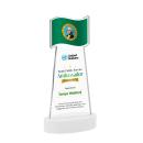 Flag Full Color White on Alberton Base Unique Crystal Award