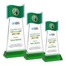 Flag Full Color Green on Hartford Base Unique Crystal Award