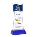 Flag Full Color Blue on Hartford Base Unique Crystal Award