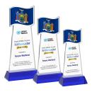 Flag Full Color Blue on Hartford Base Unique Crystal Award