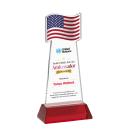Flag Full Color Red on Hartford Base Unique Crystal Award
