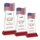 Flag Full Color Red on Hartford Base Unique Crystal Award