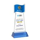 Flag Full Color Sky Blue on Hartford Base Unique Crystal Award