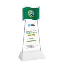 Flag Full Color White on Hartford Base Unique Crystal Award