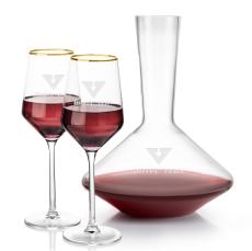 Tucson Carafe & Wine Set - Gold Rim - Gift Sets
