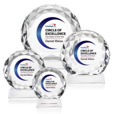Victory Full Color Circle Crystal Award - Full Color Imprint