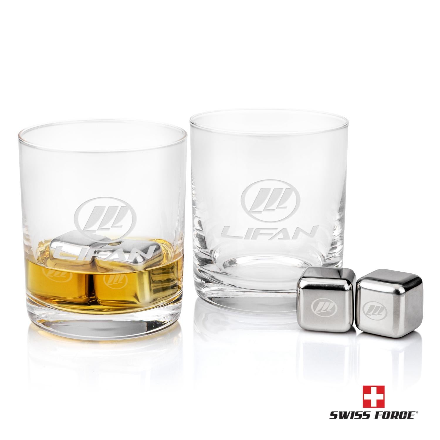 Swiss Force Waldorf Rocks Glass and Ice Cube Set