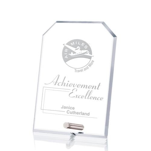 Awards and Trophies - Crystal Awards - Cantebury Clipped Rectangle Crystal Award