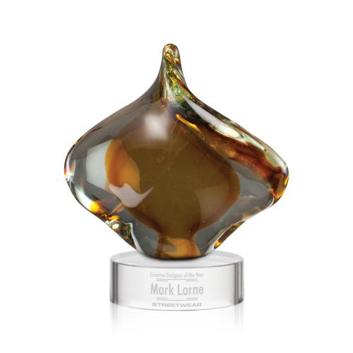 Awards and Trophies - Crystal Awards - Glass Awards - Art Glass Awards - Dudley Tear Drop Glass Award