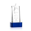 Fanshaw Silver Star Blue on Base Towers Crystal Award