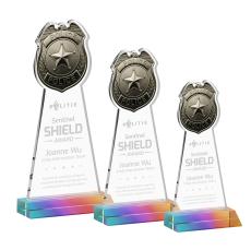 Police Badge Prismatic Unique Crystal Award - Awards and Trophies