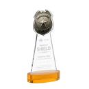 Police Badge Amber on Alberton Base Unique Crystal Award