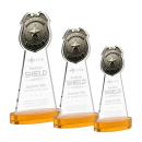 Police Badge Amber on Alberton Base Unique Crystal Award
