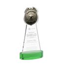 Police Badge Green on Alberton Base Unique Crystal Award