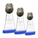 Police Badge Blue on Alberton Base Unique Crystal Award