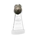 Police Badge White on Alberton Base Unique Crystal Award