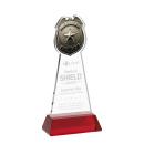Police Badge Red on Hartford Base Unique Crystal Award