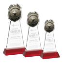 Police Badge Red on Hartford Base Unique Crystal Award