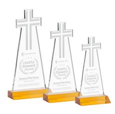 Cross Amber Unique Crystal Award - Awards and Trophies