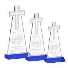 Cross Blue Unique Crystal Award - Awards and Trophies