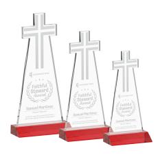 Cross Red Unique Crystal Award - Awards and Trophies