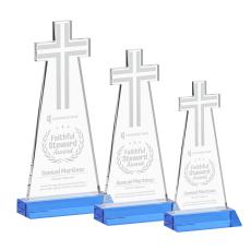 Cross Sky Blue Unique Crystal Award - Awards and Trophies