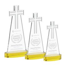 Cross Gold on Alberton Base Unique Crystal Award - Awards and Trophies