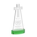 Cross Green on Alberton Base Unique Crystal Award